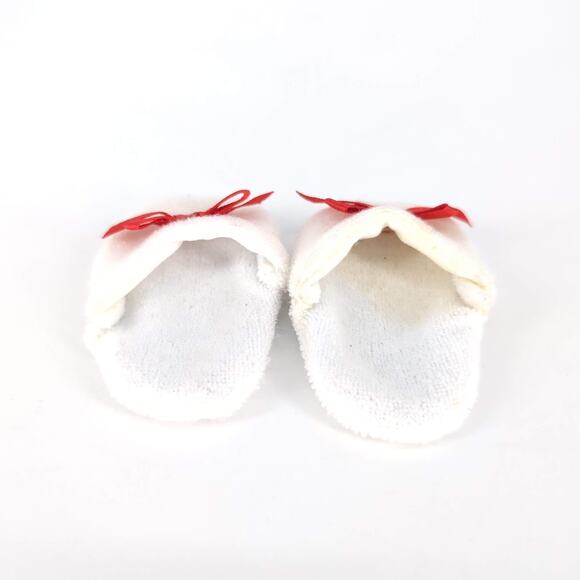 Unbranded White Fabric Doll Slippers/Slides with Red Ribbons for 18" Dolls - GUC - Picture 8 of 12